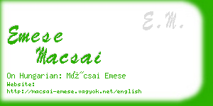 emese macsai business card